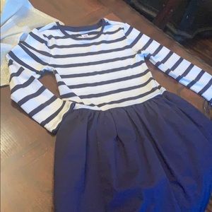 GapKIDS XL Navy and Creamy White Striped Dress